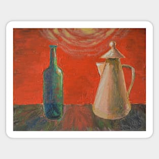 Oil Painting - Still Life with a Kettle. 2014 Sticker